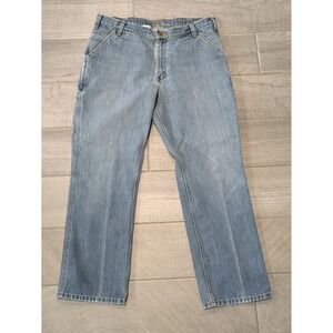 VTG Carhartt Jeans Mens 38x30‎ Blue Denim Relaxed Fit Carpenter Distressed Y2K